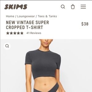 Skims new vintage super cropped T-shirt in ash